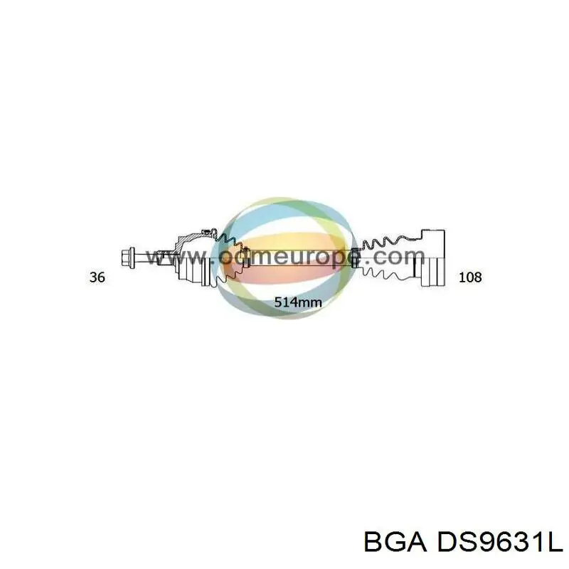Semieixo (acionador) dianteiro esquerdo BGA DS9631L preço, a partir de 96,55 USD