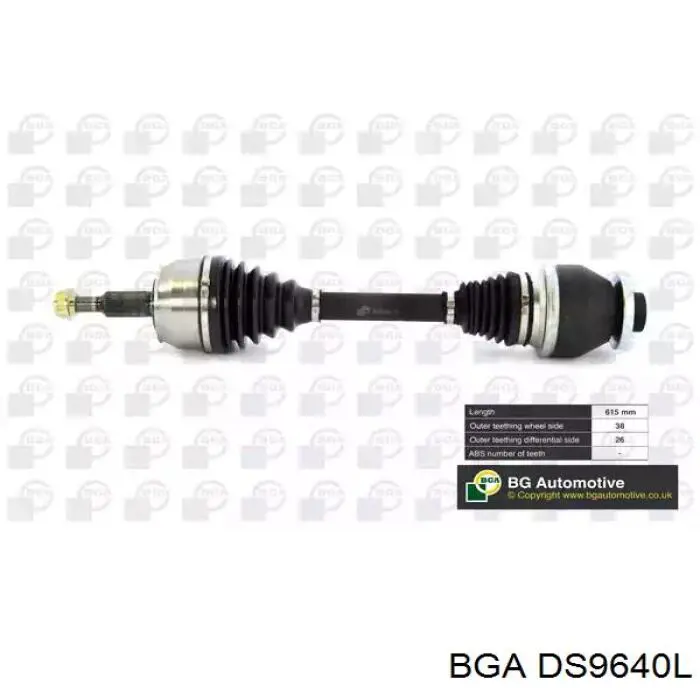 DS9640L BGA Semieixo (acionador) dianteiro esquerdo