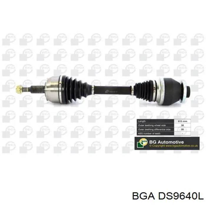 Semieixo (acionador) dianteiro esquerdo BGA DS9640L preço, a partir de 93,93 USD