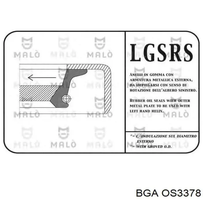 Compre OS3378 BGA Vedação traseira de cambota de motor