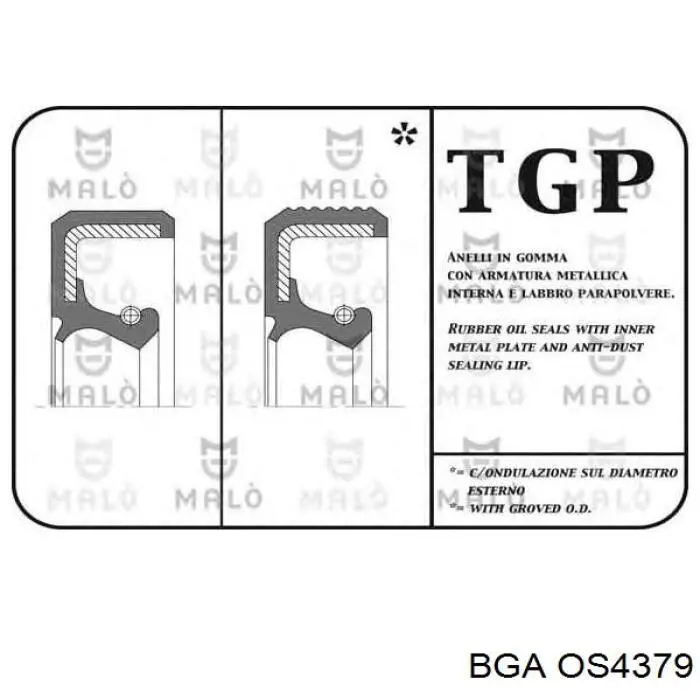 Vedação da árvore distribuidora de motor OS4379 BGA