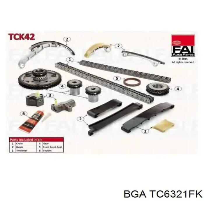 Cadeia do mecanismo de distribuição de gás, kit TC6321FK BGA