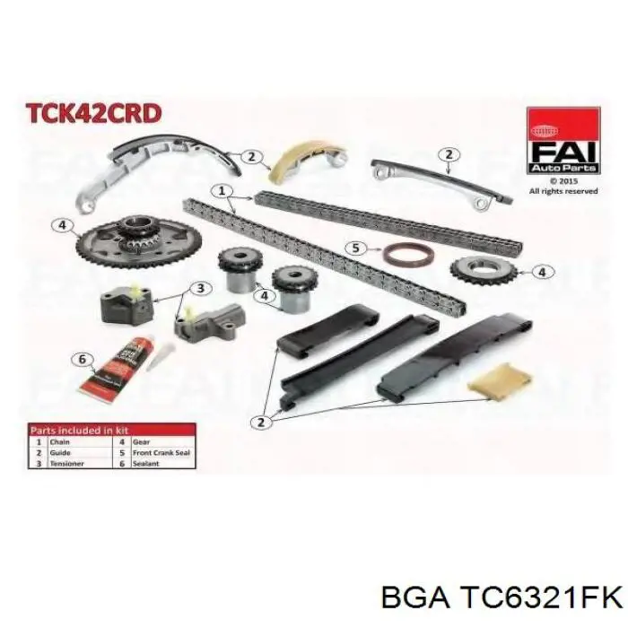 Cadeia do mecanismo de distribuição de gás, kit TC6321FK BGA
