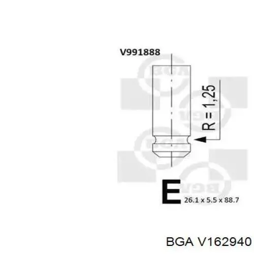 V162940 BGA Válvula de admissão