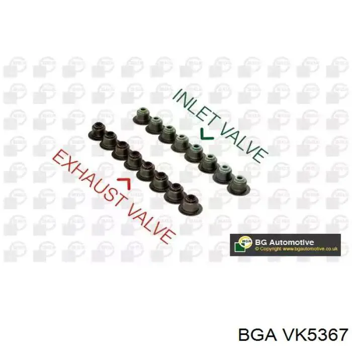 VK5367 BGA Vedação de válvula (coletor de óleo), admissão/escape, kit para um motor