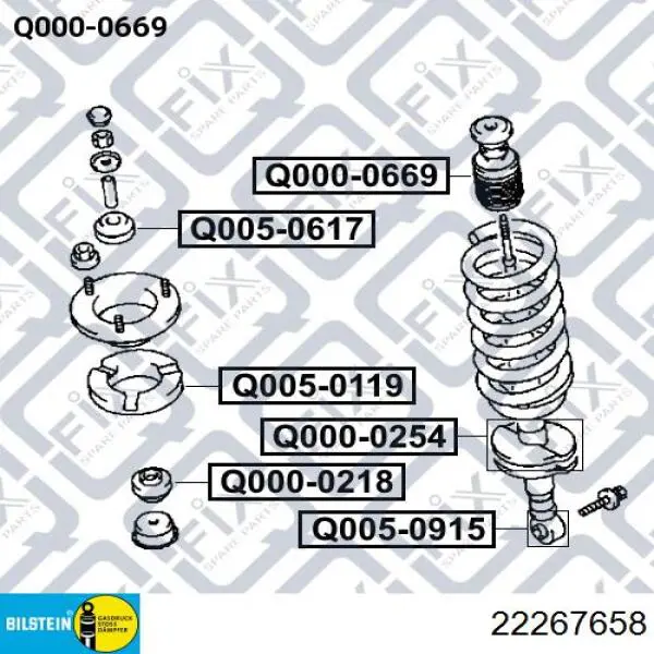 Amortecedor dianteiro esquerdo Bilstein 22267658 preço, a partir de 122,32 USD