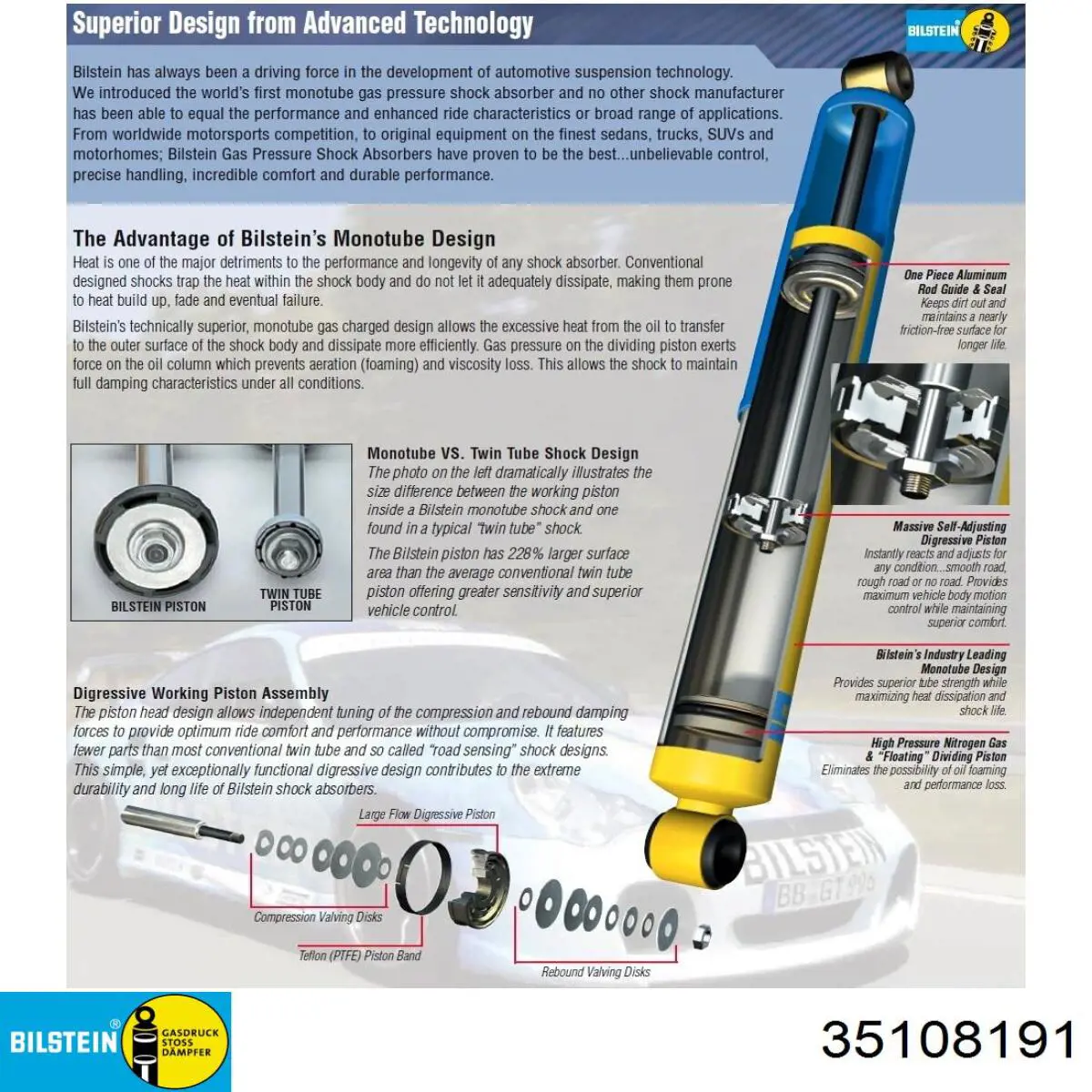 Amortecedor dianteiro Bilstein 35108191 preço, a partir de 255,69 USD