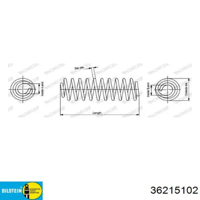 Compre 36215102 Bilstein Mola traseira