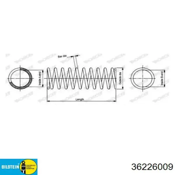 Compre 36226009 Bilstein Mola traseira