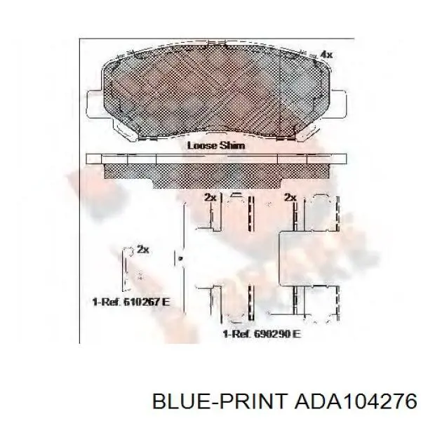 Compre ADA104276 Blue Print Sapatas do freio dianteiras de disco