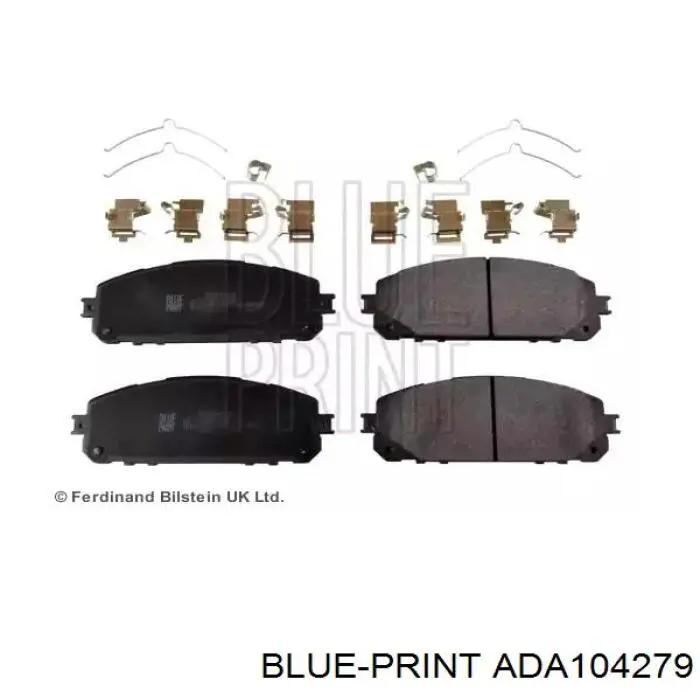 ADA104279 Blue Print Sapatas do freio dianteiras de disco