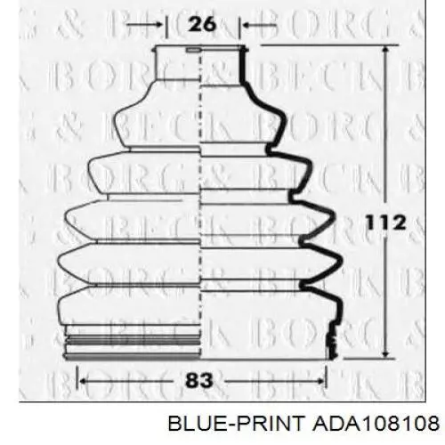 Compre ADA108108 Blue Print Bota de proteção externa de junta homocinética do semieixo dianteiro