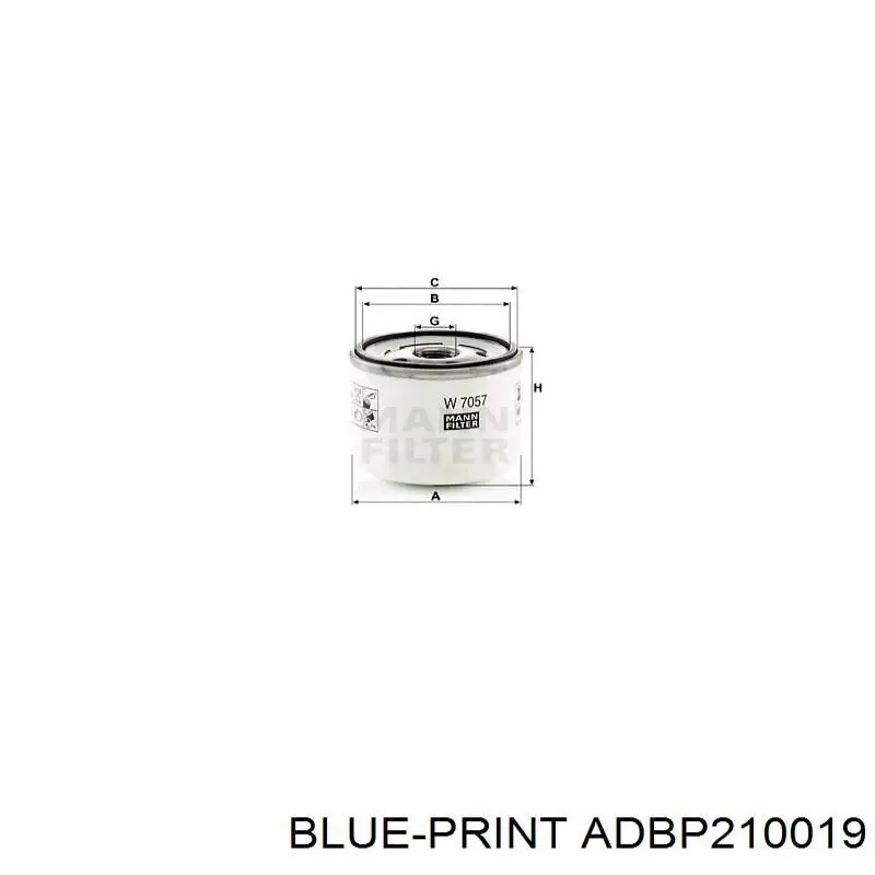 ADBP210019 Blue Print Filtro de óleo