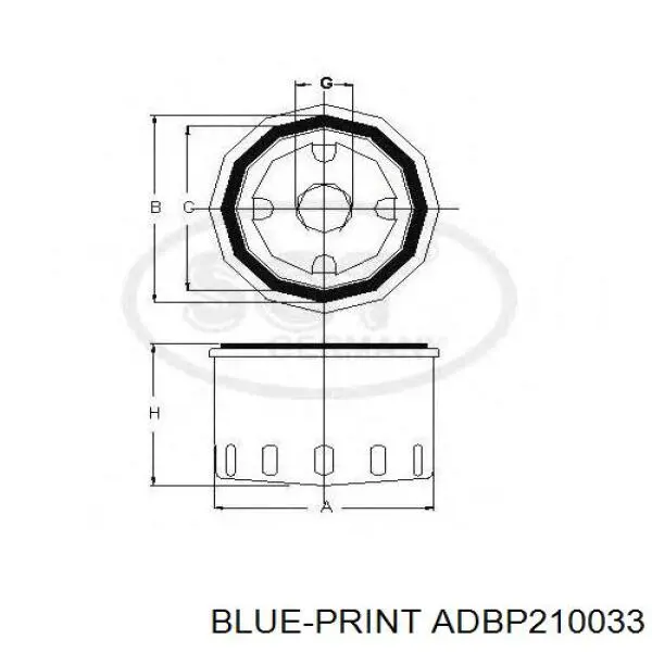 Filtro de óleo Blue Print ADBP210033 preço, a partir de 6,60 USD