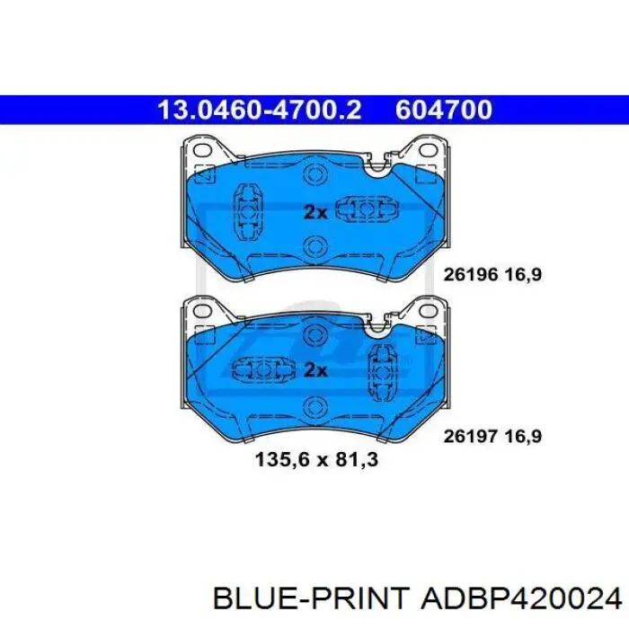 Compre ADBP420024 Blue Print Sapatas do freio dianteiras de disco