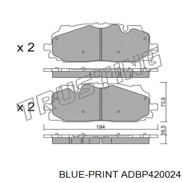 Sapatas do freio dianteiras de disco Blue Print ADBP420024 preço, a partir de 65,27 USD