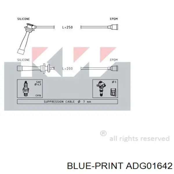 Fios de alta voltagem, kit Blue Print ADG01642 preço, a partir de 20,18 USD