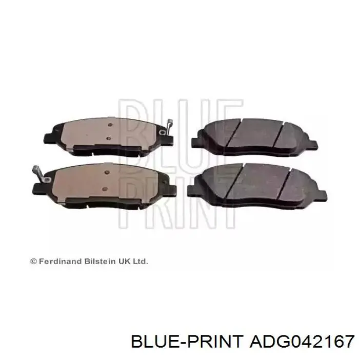 ADG042167 Blue Print Sapatas do freio dianteiras de disco