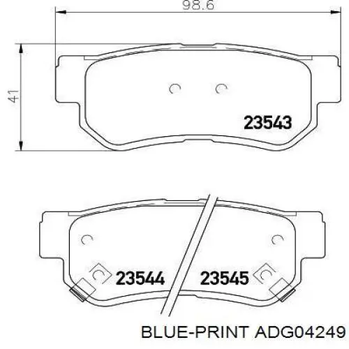 Compre ADG04249 Blue Print Sapatas do freio traseiras de disco