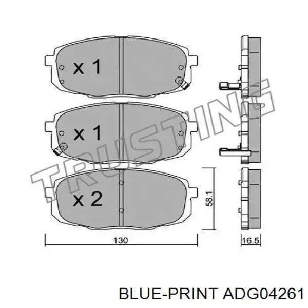 Compre ADG04261 Blue Print Sapatas do freio dianteiras de disco