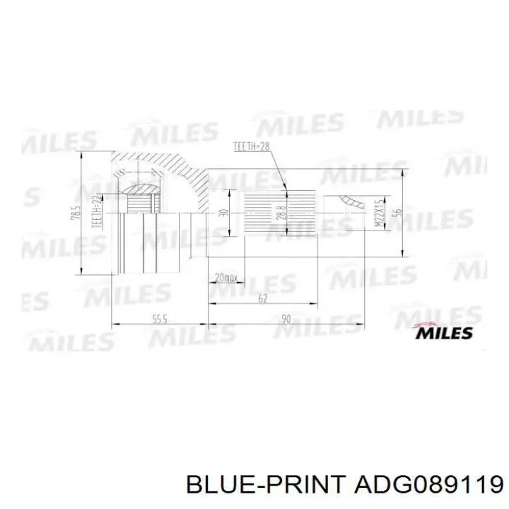 Compre 827032 GSP Junta homocinética externa dianteira esquerda