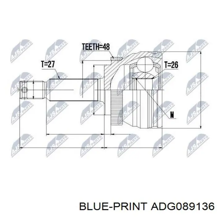 Junta homocinética externa dianteira GSP 824058 preço, a partir de 65,02 USD