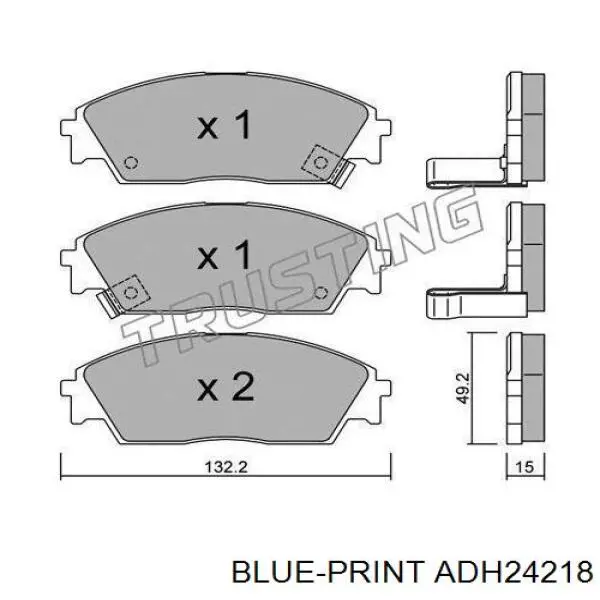 Compre ADH24218 Blue Print Sapatas do freio dianteiras de disco