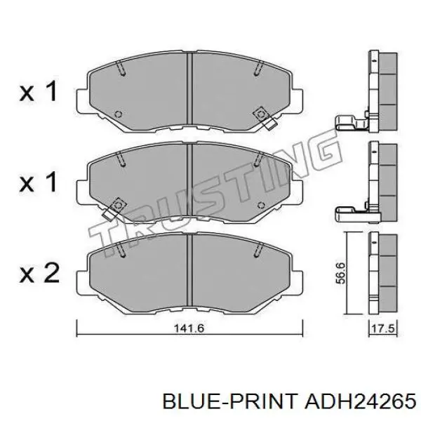 Compre ADH24265 Blue Print Sapatas do freio dianteiras de disco