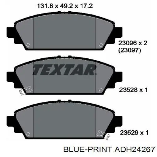 Compre ADH24267 Blue Print Sapatas do freio dianteiras de disco
