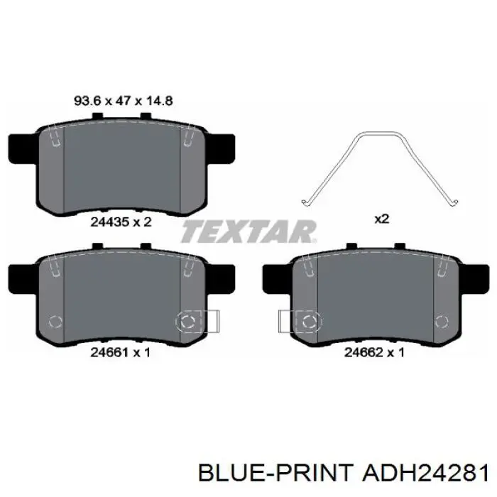 Compre ADH24281 Blue Print Sapatas do freio traseiras de disco