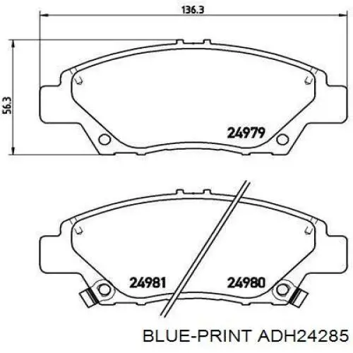 Compre ADH24285 Blue Print Sapatas do freio dianteiras de disco