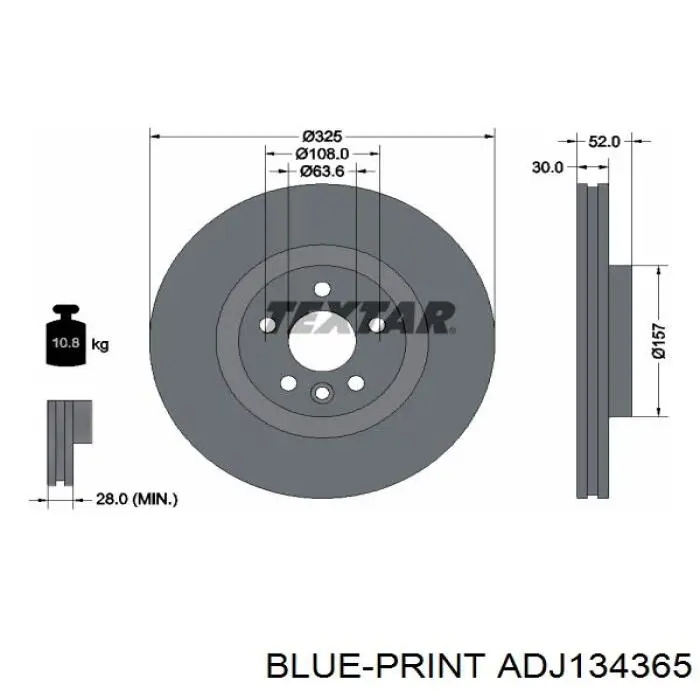 LR115005 Land Rover Disco do freio dianteiro