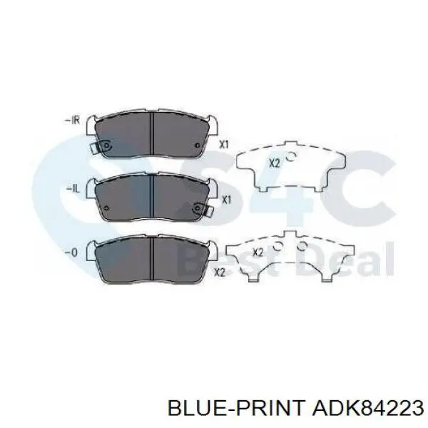 Compre ADK84223 Blue Print Sapatas do freio dianteiras de disco