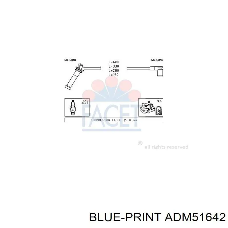 Compre ADM51642 Blue Print Fios de alta voltagem, kit