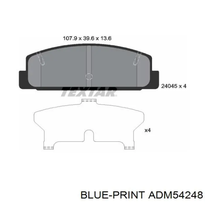 Compre ADM54248 Blue Print Sapatas do freio traseiras de disco