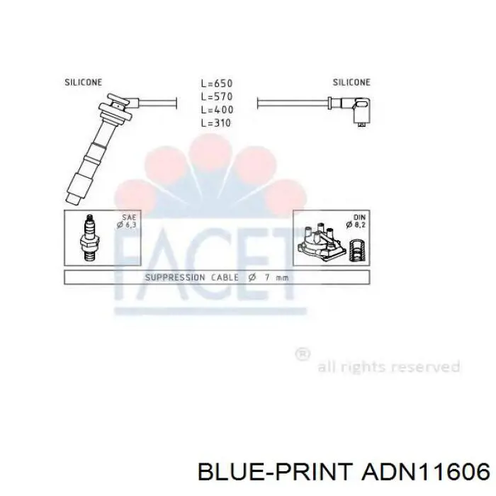 Compre ADN11606 Blue Print Fios de alta voltagem, kit