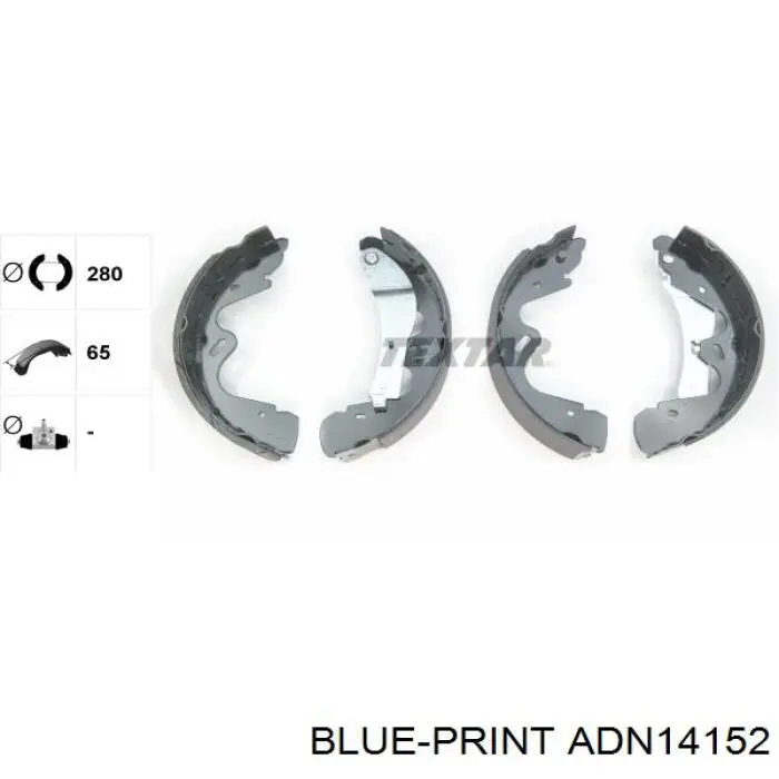 Compre ADN14152 Blue Print Sapatas do freio traseiras de tambor