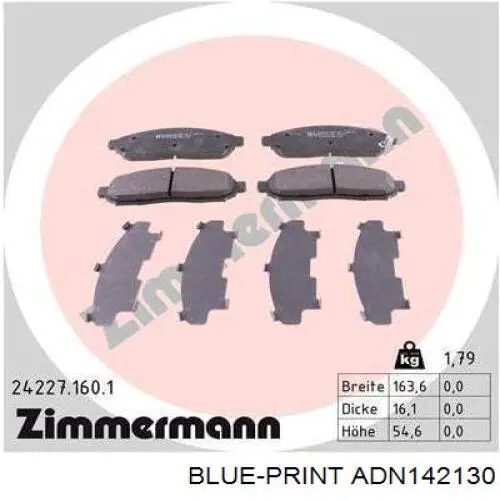 Compre ADN142130 Blue Print Sapatas do freio dianteiras de disco