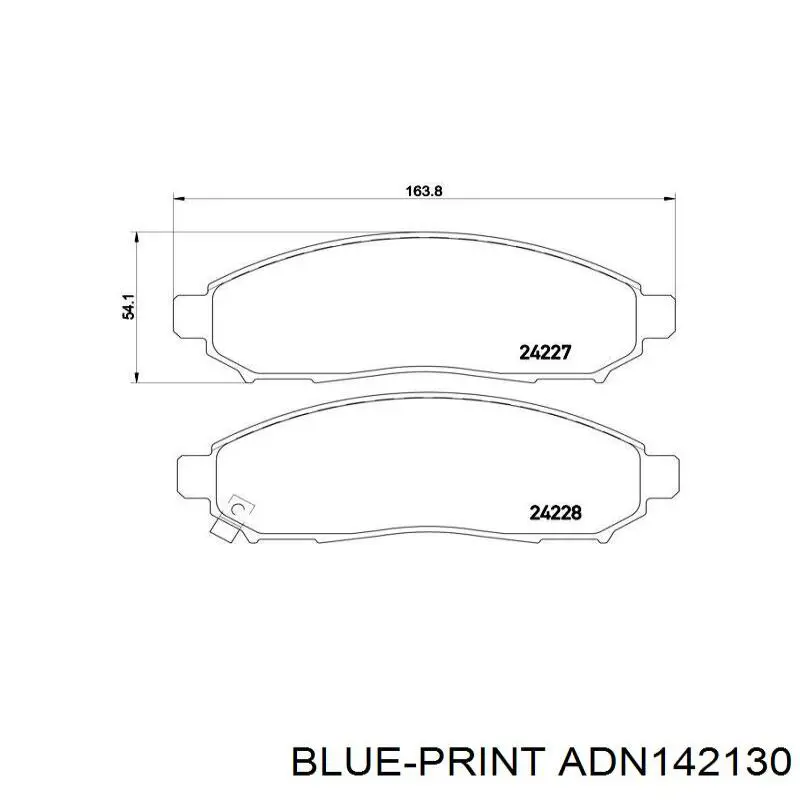 Sapatas do freio dianteiras de disco Blue Print ADN142130 preço, a partir de 31,23 USD
