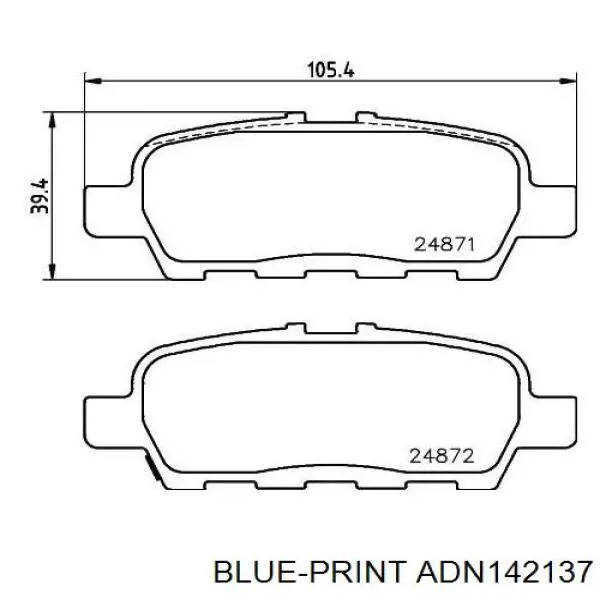 Compre ADN142137 Blue Print Sapatas do freio traseiras de disco
