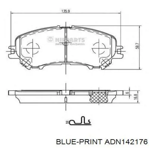 Compre ADN142176 Blue Print Sapatas do freio dianteiras de disco