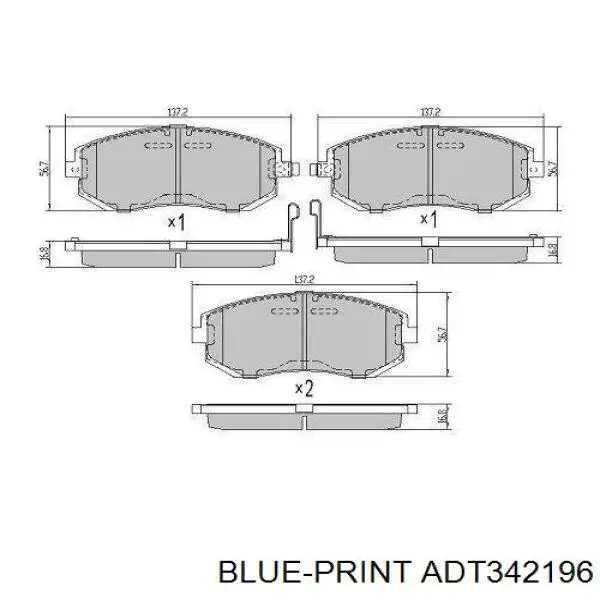 Compre ADT342196 Blue Print Sapatas do freio dianteiras de disco