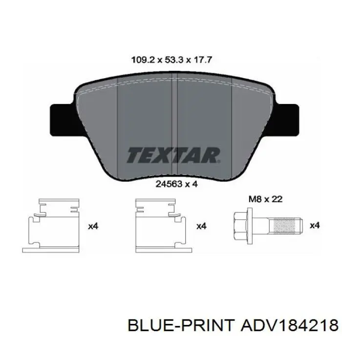 Compre ADV184218 Blue Print Sapatas do freio traseiras de disco