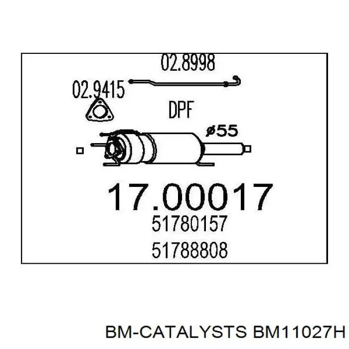 Compre BM11027H BM Catalysts Filtro de partículas do sistema dos gases de escape