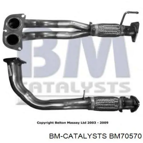 Compre BM70570 BM Catalysts Tubo de admissão dianteiro (calças) do silenciador