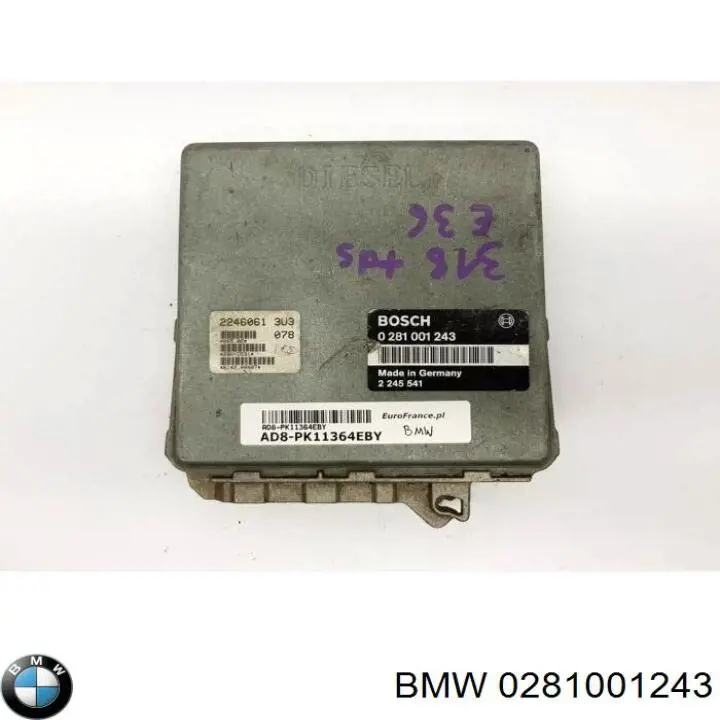 Módulo de direção (Centralina eletrônica) de motor 0281001243 BMW