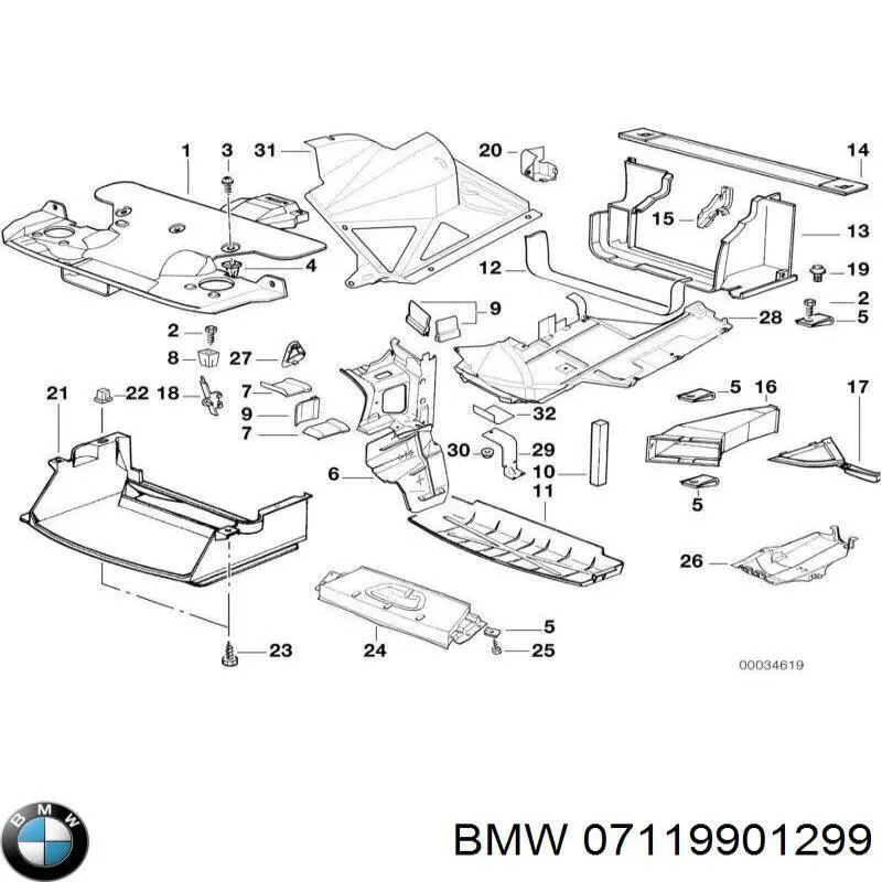 Parafuso (porca) de fixação BMW 07119901299 preço, a partir de 0,44 USD