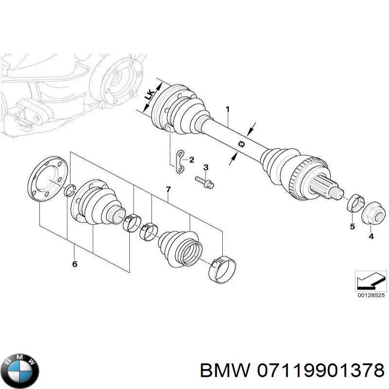 Compre 07119901378 BMW Parafuso de fixação de amortecedor traseiro