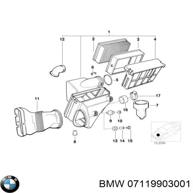 07119903001 BMW Parafuso de fixação de braço oscilante dianteiro, inferior