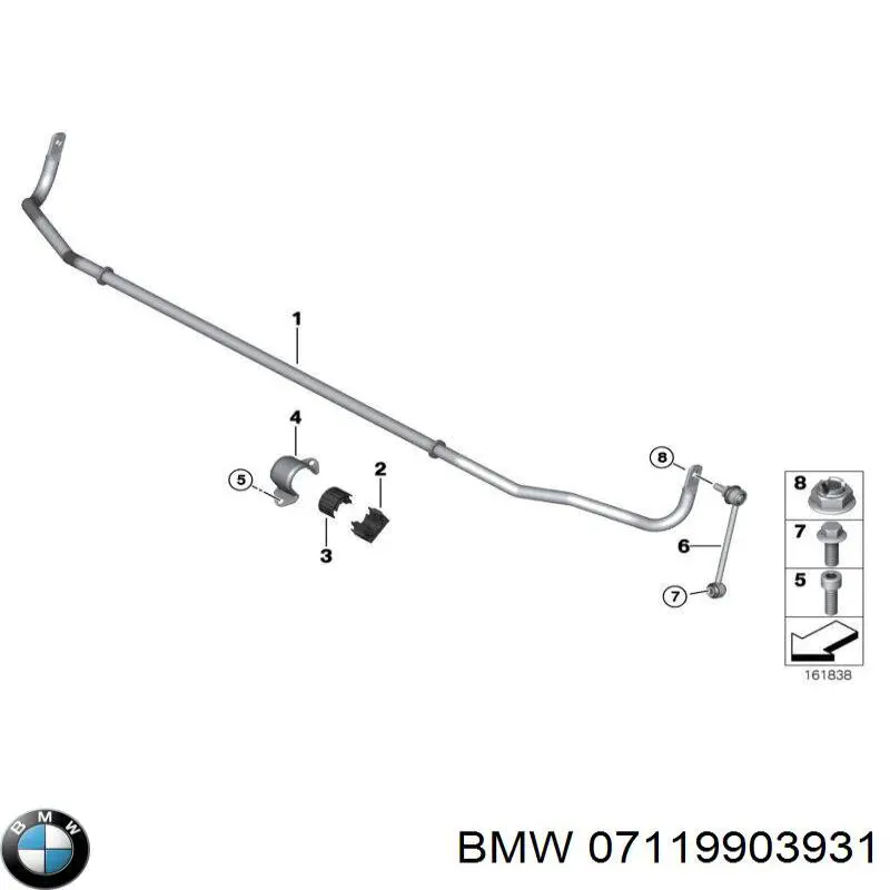 Compre 07119903931 BMW Parafuso de fixação de braço oscilante dianteiro, inferior
